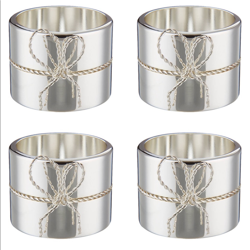 (12) VERA WANG *NEW* love knot silver napkin rings